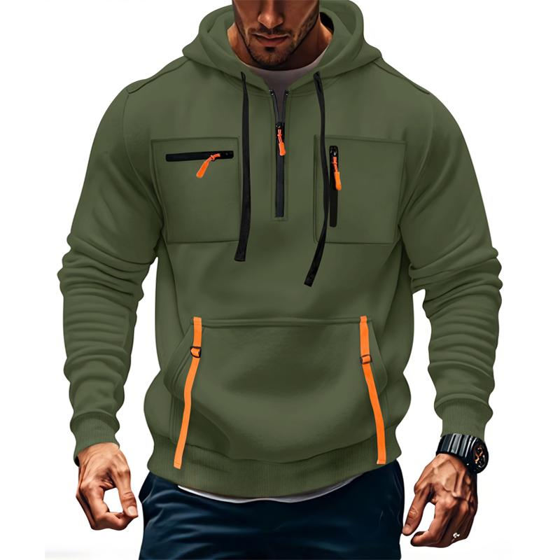 Neuer Reißverschluss Herbst Winter Herren Mode Hoodie Warme Fleece Sweatshirts Mehrere Taschen Farben Quastendesign Freizeitkleidung