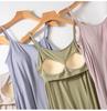 Women's Summer Strappy Nightgown with Built-in Bra - Loose & Long Pajama Dress