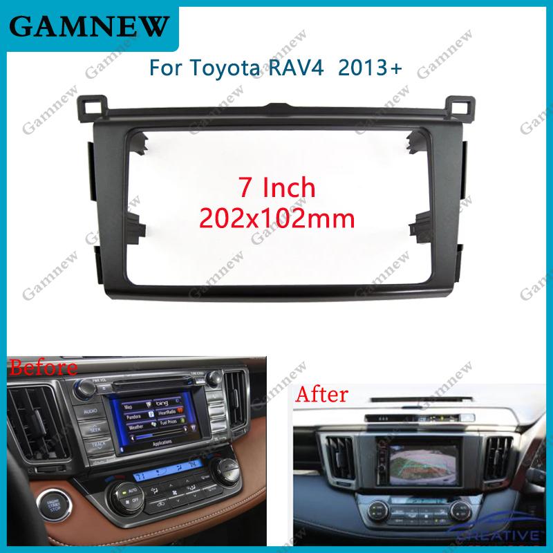 

7 Inch 2 Din Car Radio Fascia for Toyota RAV4 RAV-4 2013+ Dashboard Frame Panel Trim Kit Car Stereo Dash 202x102mm