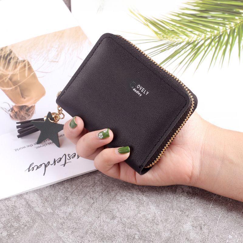 Mini Star Tassel Wallet for Women - Cute Korean-Style Zipper Coin Purse & Card Holder