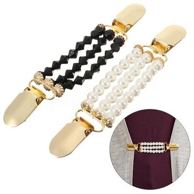 1 Stück Entenclips Flexibel Perlen Perle Schal Bluse Hemd Pullover Strickjacke Kragenclips