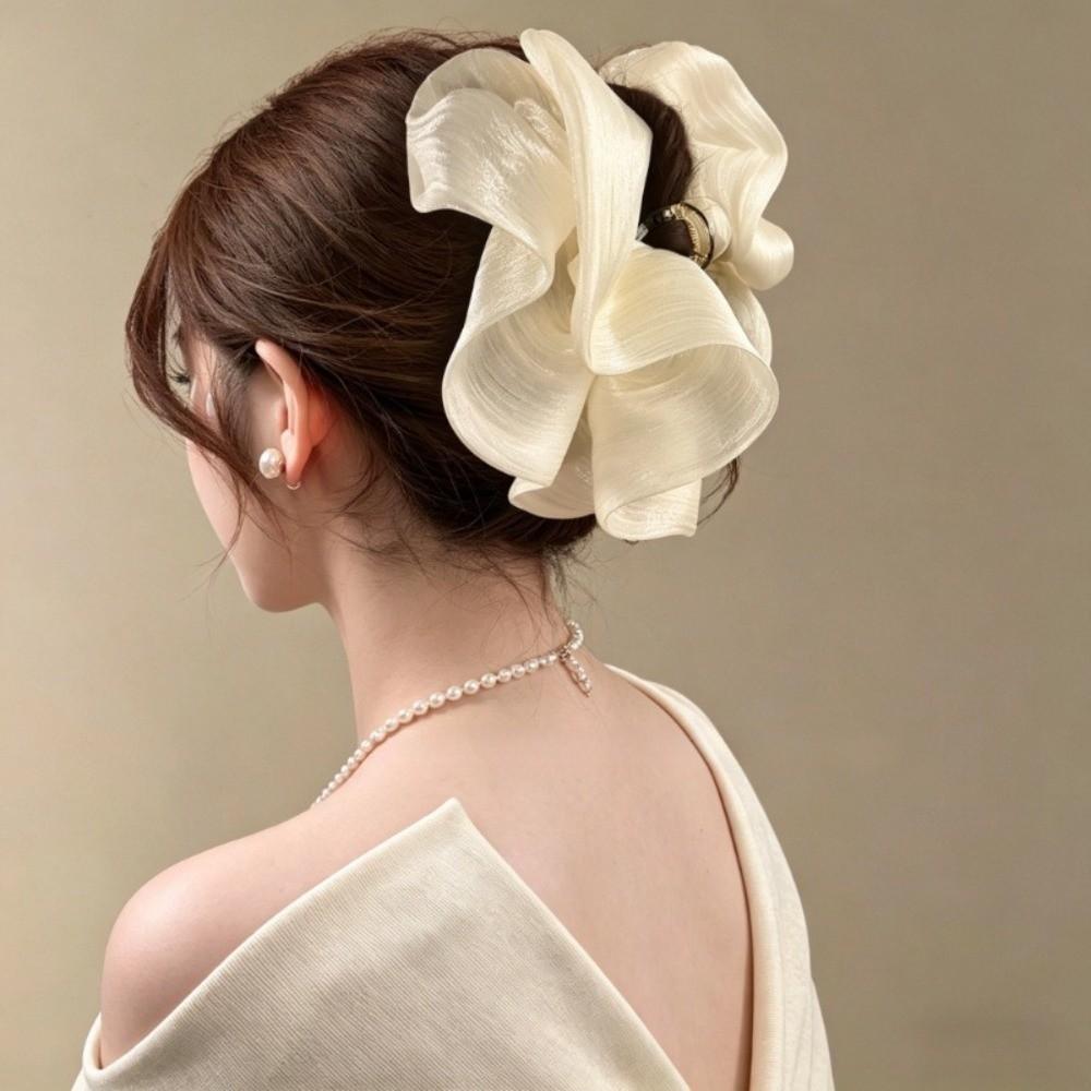 PC Cloud Crab Claw Clip Large Size Shark Clip Elegant Pleated Hair Claw  Daily