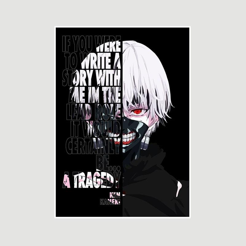 Vintage Inspirational Quote Poster Anime Finger Luffy Deku Posters White Paper Text Art Pictures Home Decor Bar Decoration Painting Interior Mural
