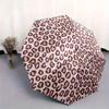 Portable Folding Umbrella with Leopard Print - Sturdy Iron Frame,8-Rib Design Ideal for Year-Round Use,Great for Home And Outdoor Travel