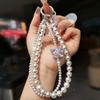 Elegant Pearl Phone Lanyard With Crystal Beads For Women And Men