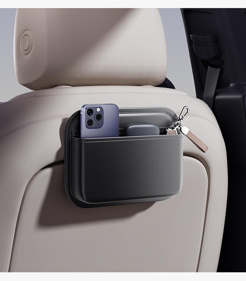 Adhesive Car Seat Console Storage Bag - Multi-functional Organizer for Main & Passenger Seats