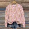 Women's Christmas Printed Casual Fashion Long Sleeve Round Neck Pullover Top