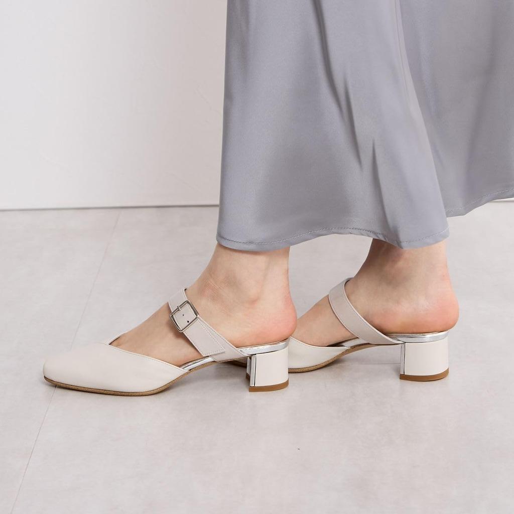 HIMIKO / Himiko / Square Toe Belt Mule / 651510 Ivory 245