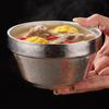 Pure Titanium Double-Layer Insulated Soup Bowl,12 Cm Multicolor Glossy Texture Home Food Storage Titanium Salad Bowl Tableware