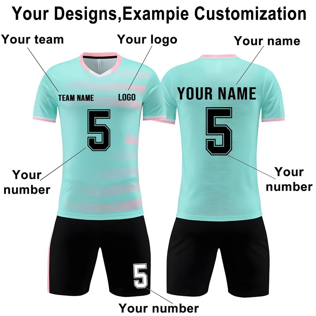 Divise da football per adulti e bambini personalizzate fai da te in tre pezzi