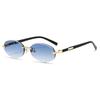 Trendy Frameless Oval Sunglasses - Hot Girl Hip-Hop Fashion Statement