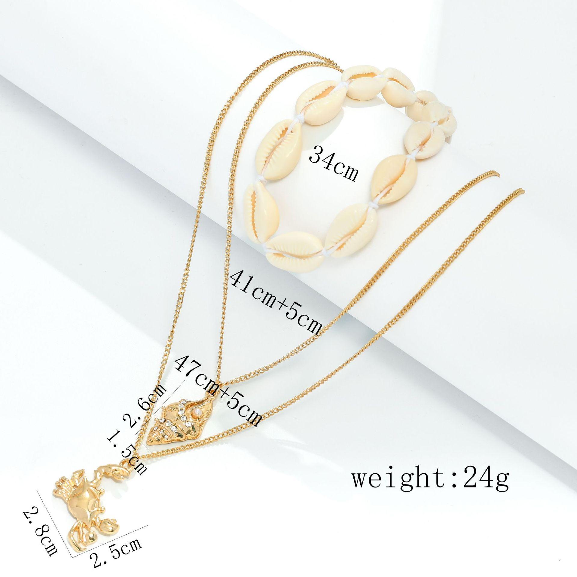 Горячая Распродажа Летний Пляжный Отдых Краб Ракушка Раковина Набор Украшений 3 Ожерелья