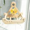Rocking Parrot Playgrounds Stand Perch Toy with 4 Chewable Perches Encouraging Balance Exercise For Small to Large Bird