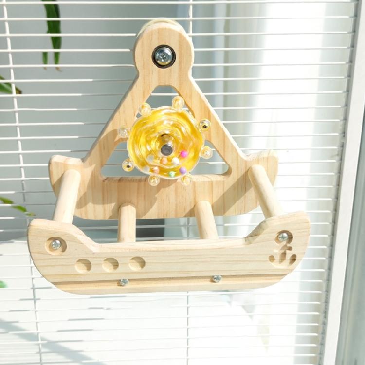Rocking Parrot Playgrounds Stand Perch Toy with 4 Chewable Perches Encouraging Balance Exercise For Small to Large Bird
