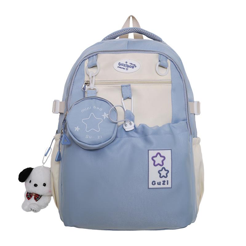 Dámský batoh Color Block pro studenty střední školy Schoolbag Star Velkokapacitní batoh