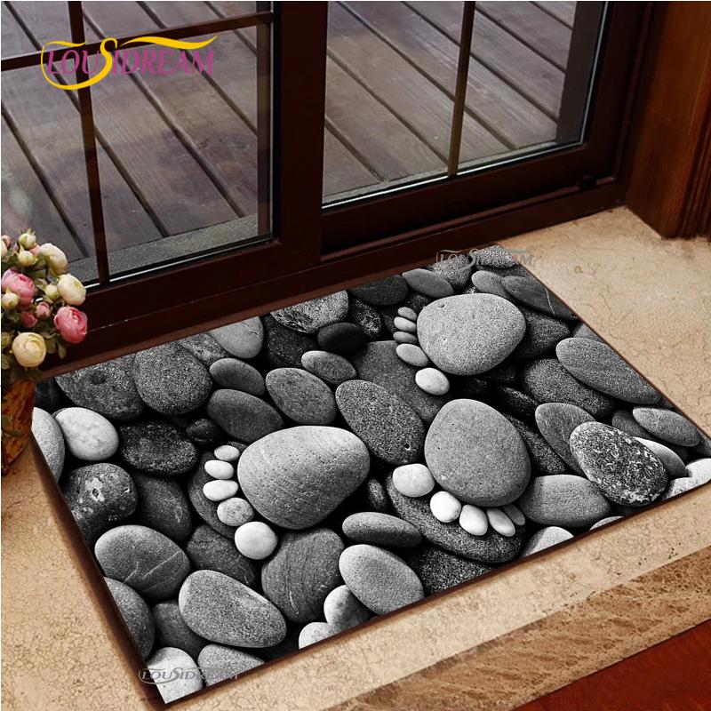 3D Cobblestone Welcome Entrance Doormats Cartoon Carpets Rugs For Home Bath Living Room Floor Stair Kitchen Hallway Non-Slip Mat
