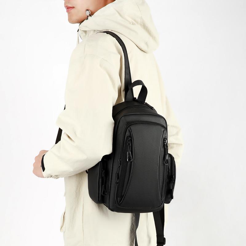 Men's Backpack and Chest Bag 2 In 1 Fashion Small Black Shoulder School Bag for Man Designer Waterproof Sports Travel Bag