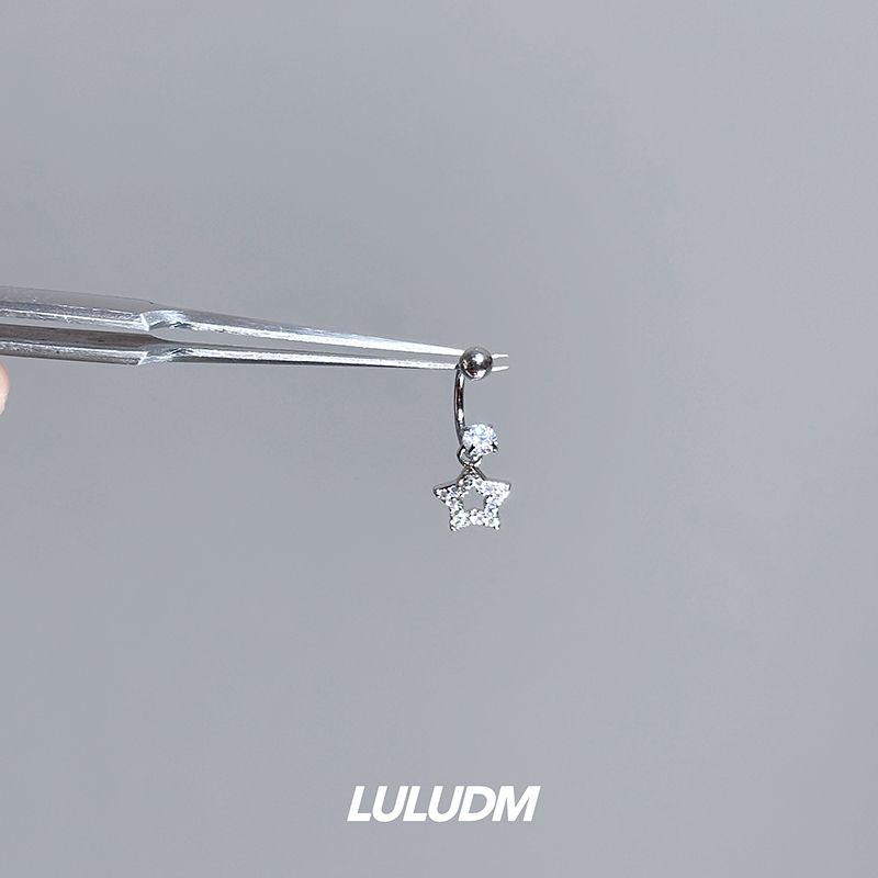

Pure Desire Horseshoe Ring Luludm Zircon Ear Bone Stud Ear-Caring U-Shackle Stud Earrings Female Thread Tightening Buckle Ear Hook A five-pointed star