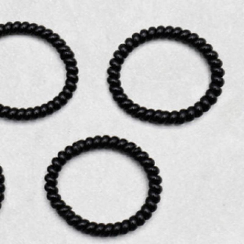 Daiso Thin Spring Rubber Bands  Black  Pack Of 5