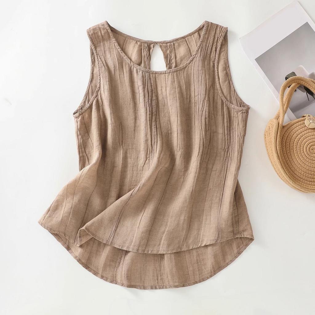 Women's Vest Fashion Casual T-shirt Tops Back Hollow Design Vest Sleeveless T-shirt Outer Wear Inner Wear Bottoming Sling