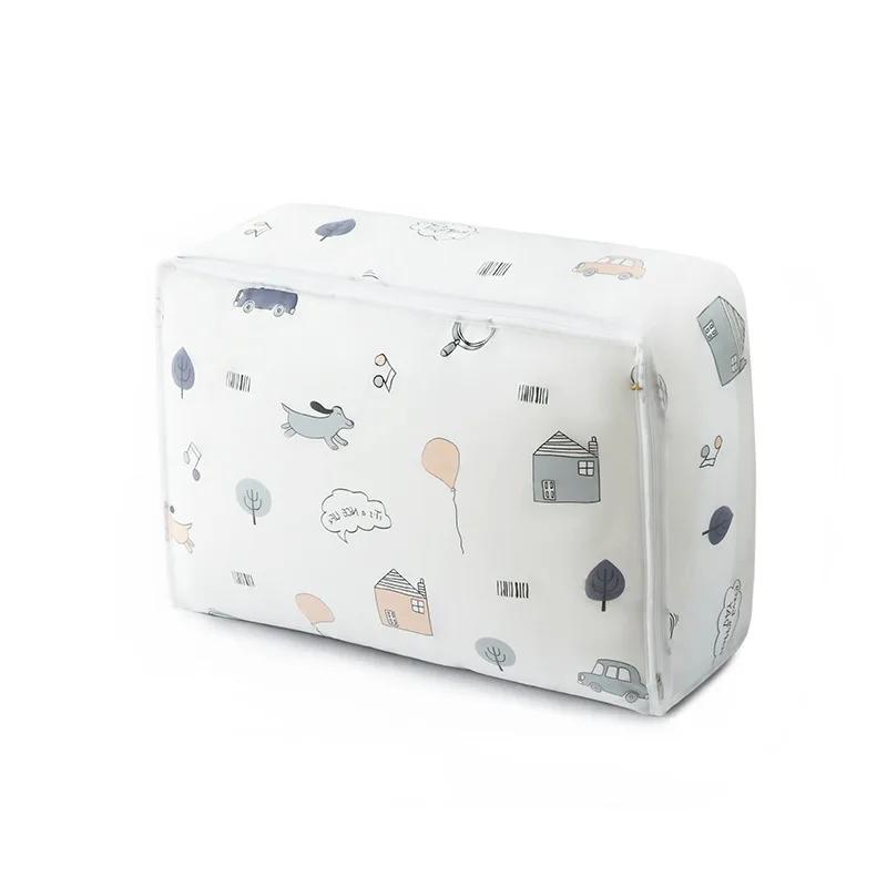 Household three-dimensional quilt storage bag PEVA clothes quilt storage box household transparent printed large capacity 55X36X20cm 1200₽