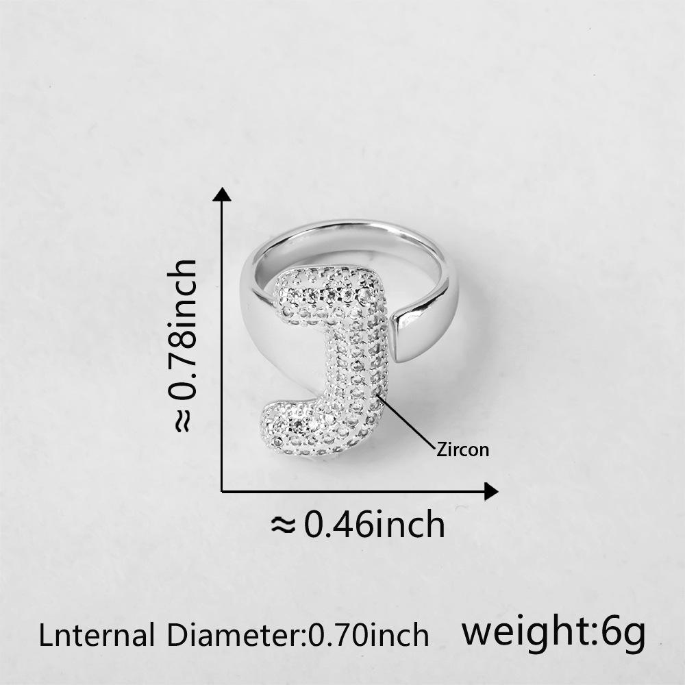 26 Letter Open-Ended Zircon Ring INS Minimalist Series Gift For Friends