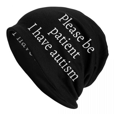 Please Be Patient I Have Autism Merch Skullies Beanies Skullies Cap Dustproof Beanies Hats Wonderful Gift