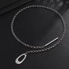 New Trendy Hip Hop Hollow Geometry Pendant Necklace for Men Simple Silver Color Adjustable Clavicle Chain Male Jewelry Gift