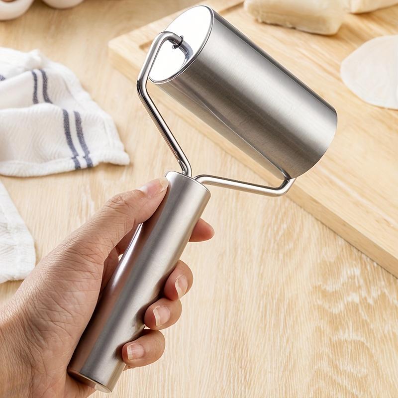 2pc Rolling Pin Stainless Steel Non Stick Smooth Dough Pastry Roller for Baking Pizza Pie Pastries Pasta Cookie Home Baking Tool