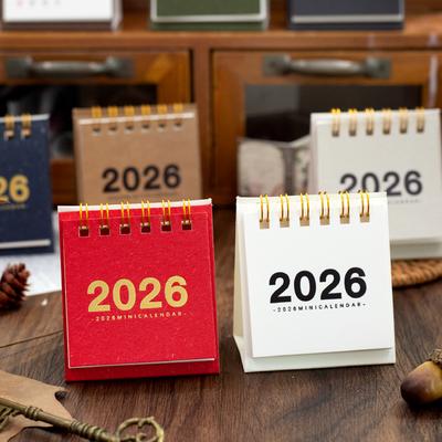 2026 Mini Spiral Bound Refillable Desktop Calendar Business Monthly Schedule Planner For Office Desk Home Modern Minimalist