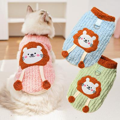 Katzenkleidung, Herbst- und Winterkleidung für Haustiere, Hunde-, Katzen- und Welpenkleidung und Zubehör mit Samt-Löwen-Taschen, Nacktkatze
