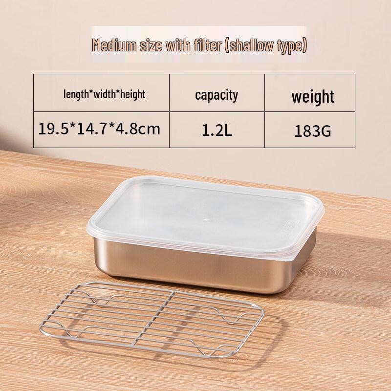 ZISIZ 304 Stainless Steel Food Storage Container