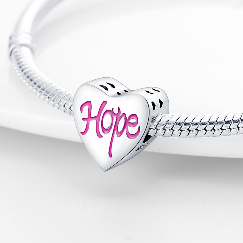 Charm Bead Charms Authentic Copper Heart Hope Bead Charms Compatible With Bracelets Diy Fine Gift Women Delicate Jewellery Accessory