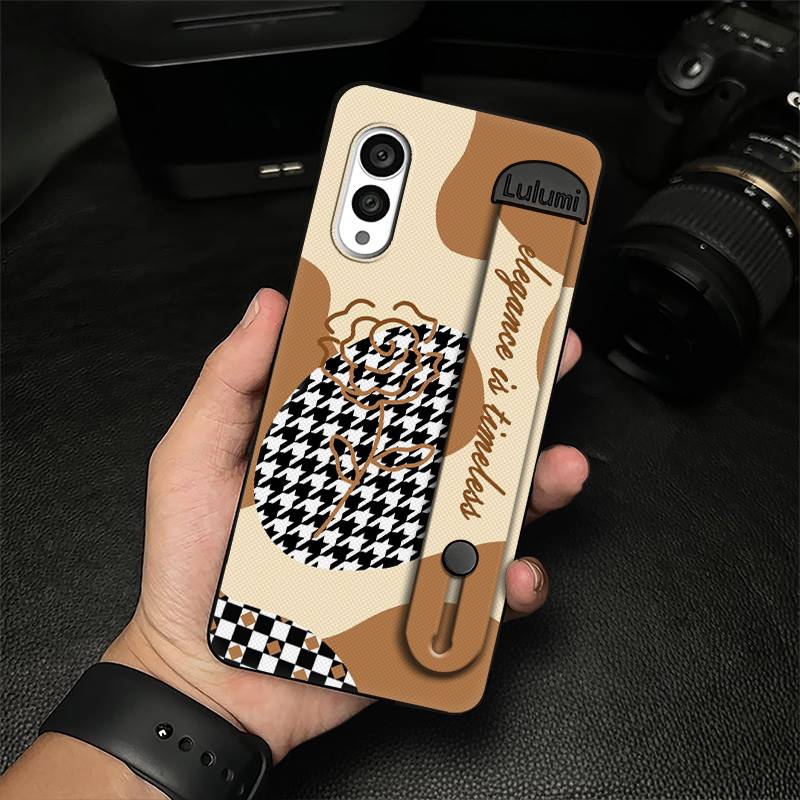 Geometry Anti-dust Phone Case For FCNT/Fujitsu Arrows N F-51C Kickstand Plain color Commerce Wristband Soft case Simple