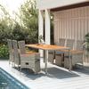 VidaXL Garden Dining Furniture and Cushions 7 Pcs Grey Rattan 3157559