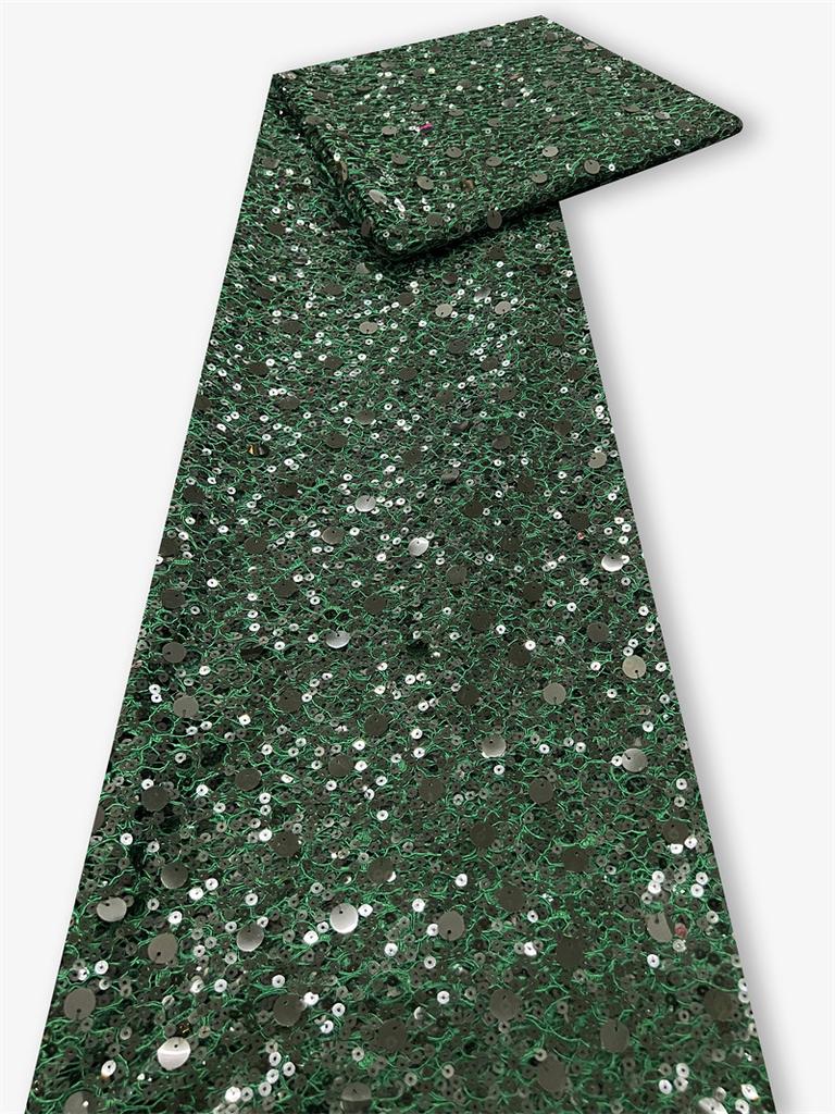 Spring Summer Polyester Lace Fishing Net Children's Dress Fabric Wedding Evening Dress Stage Dress Sequin Embroidery Fabric