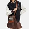 COACH DAKOTA Coated Canvas With Leather Bucket Bag, Handbag, Crossbody Bag, Shoulder Bag Small Women's Black & Brown CJ828-B4TXN