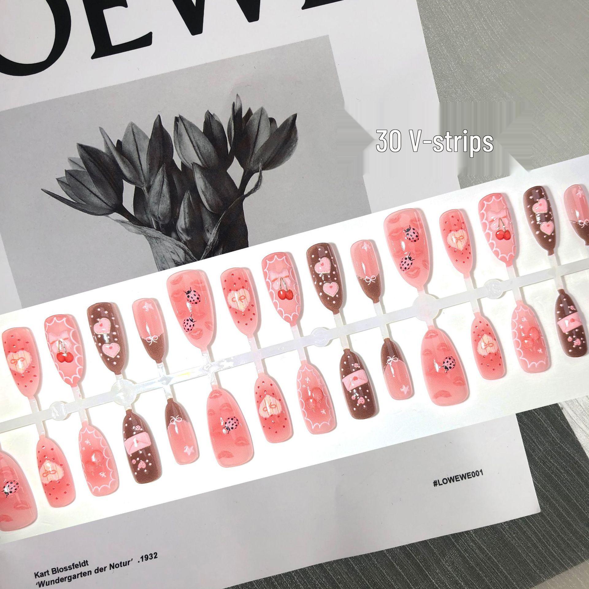 

Niche Dopamine 3D Cherry Bow Press-on Nails - 30 Blush Patches