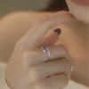 Cute Female White Purple Stone Silver Color Star Wedding Rings Promise Open Adjustable Engagement  For Women