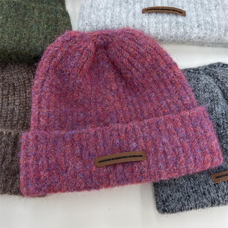 Knitted Hat Children's Winter Warm Bald Hat Lazy Wind Wool Pile Hat Big Head Circumference Show Face Small Cold Hat