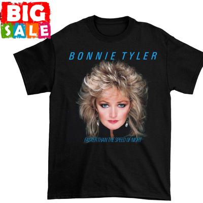 Szybciej niż prędkość nocy Bonnie Tyler koszulka Czarna Unisex Wszystkie rozmiary
