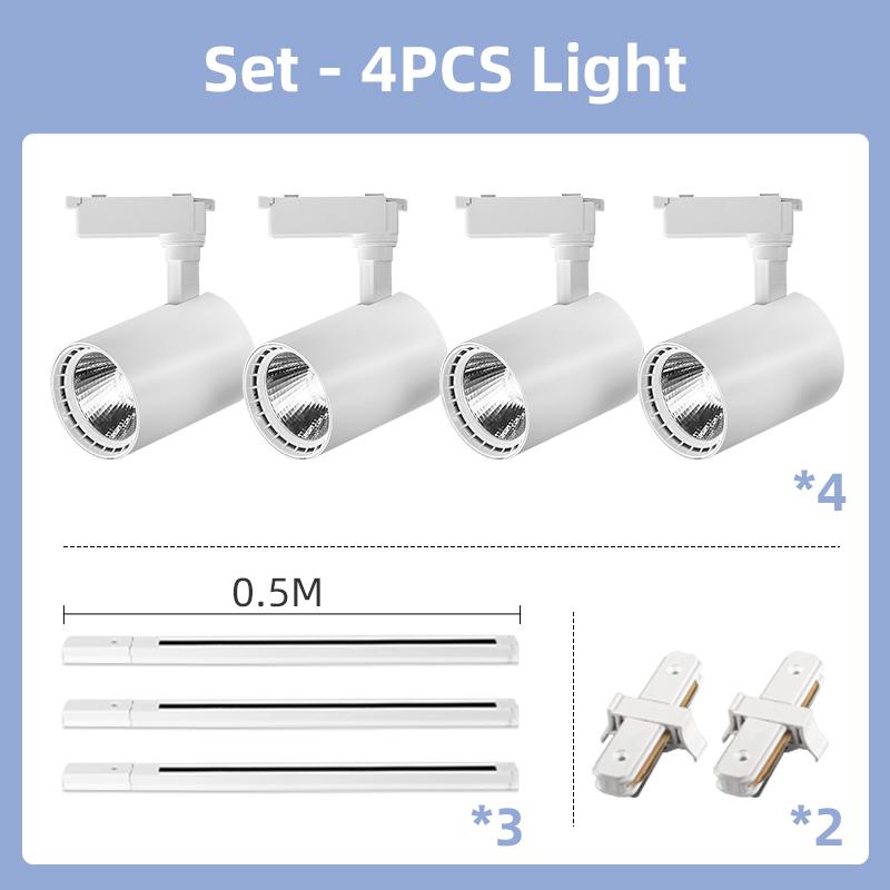LED Track Light Set COB Track Lamp Rail Lighting for 20/30/40W Home Spotlight Indoor Clothing Shop Store Bedroom Lamp Fixture