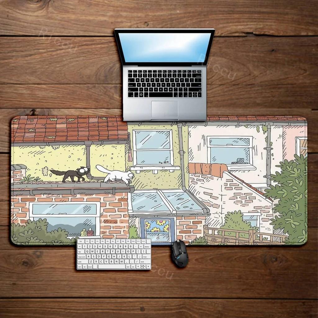 Cute Black Cat teclado mousepad Office Computer Desk Mat Table Keyboard Big mouse pad Laptop Cushion Nonslip Deskpad Home Decor