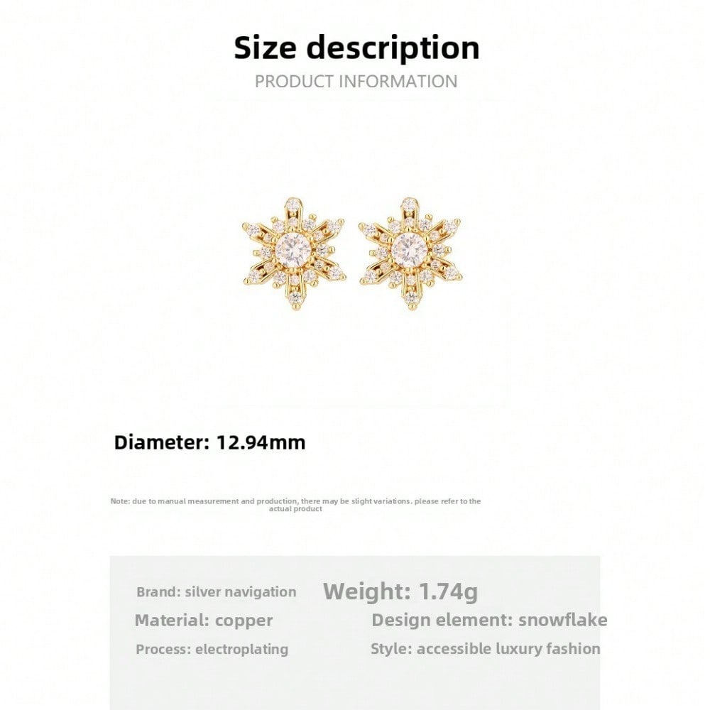 Snowflake Full Diamond Ear Buckle Earrings Earphones Diamond Buckle Accessories\ Earrings Stud Earrings Temperament