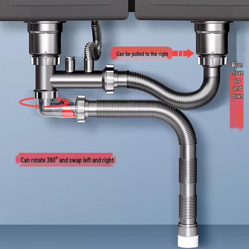 Kitchen Sink Drain Pipe & Drainer Set