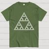 Sierpinski-Dreieck Fraktal Unisex 100% Baumwolle Sommer Lässig Kühl Locker T-Shirt