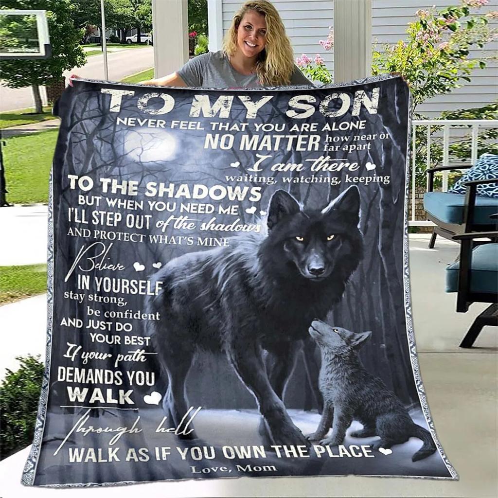 Tochterdecke, bedruckte Decke, Flanell, Sofa, „To My Daughter“-Decke, Löwe, Tiger, ich liebe dich, Mama, Papa, Wolf, Geschenke für die Tochter