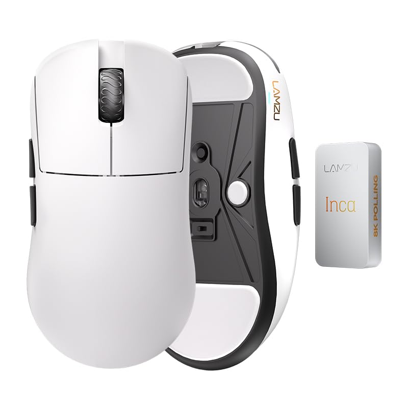 Lamzu INCA Gaming Mouse White with 1 Set of Extra Soles Japanese Distributor (Amazon Exclusive) (Authentic Warranty)