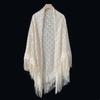 Versatile 140×140cm Lace Shawl Hollowed-out Design Breathable Tassel Shawl Elegant Evening Gown Shawl for Women