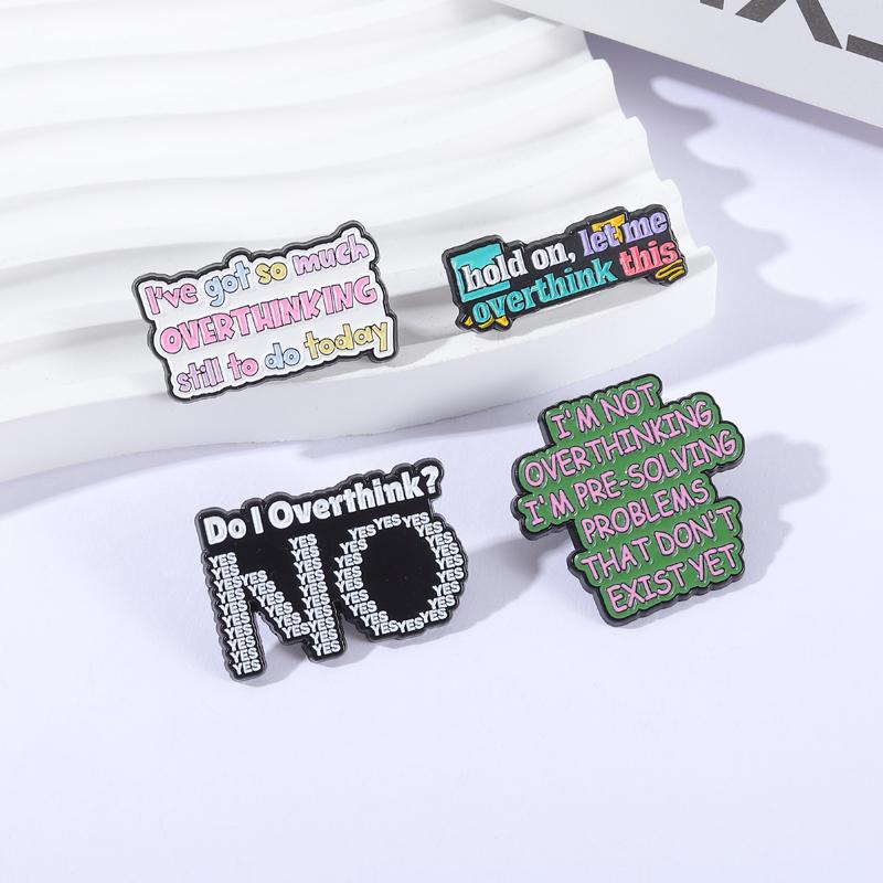 I'm Not Overthinking Ennamel Pin I've Got So Much OVERTHINKING Still To Do Today Mental Health Brooch Lapel Badge Jewelry Gifts